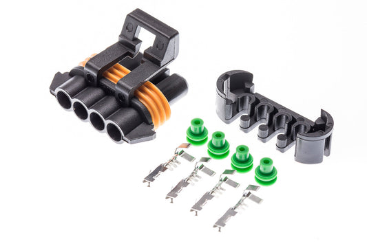 Connector weiblich 4 polig mit Einzeladerabdichtungen & Crimpverbinder CSF12259