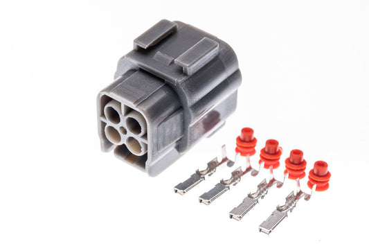 Connector weiblich 4 polig mit Einzeladerabdichtungen & Crimpverbinder CSF12264