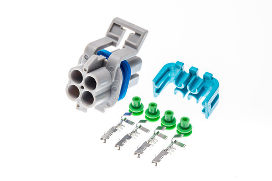 Connector weiblich 4 polig mit Einzeladerabdichtungen & Crimpverbinder CSF12269