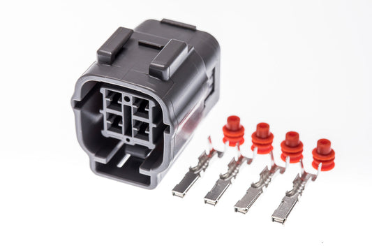 Connector weiblich 4 polig mit Einzeladerabdichtungen & Crimpverbinder CSF12271