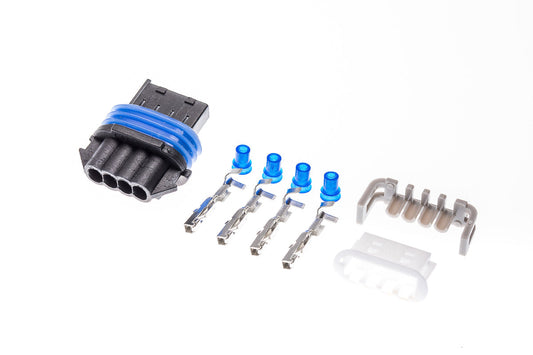 Connector weiblich 4 polig mit Einzeladerabdichtungen & Crimpverbinder CSF12280