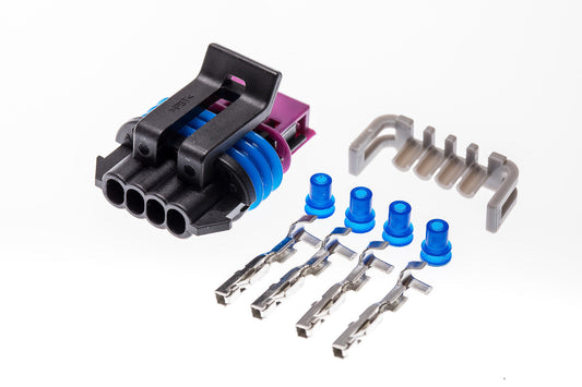 Connector weiblich 4 polig mit Einzeladerabdichtungen & Crimpverbinder CSF12282