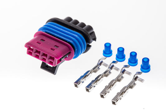 Connector weiblich 4 polig mit Einzeladerabdichtungen & Crimpverbinder CSF12283