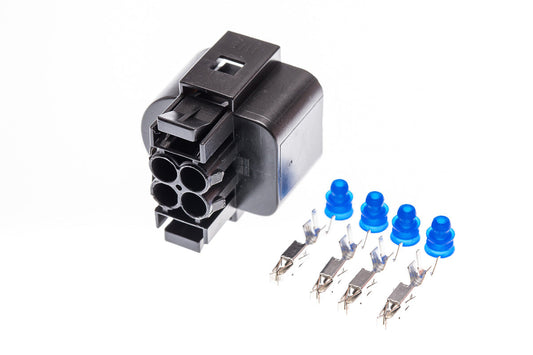 Connector weiblich 4 polig mit Einzeladerabdichtungen & Crimpverbinder CSF12284