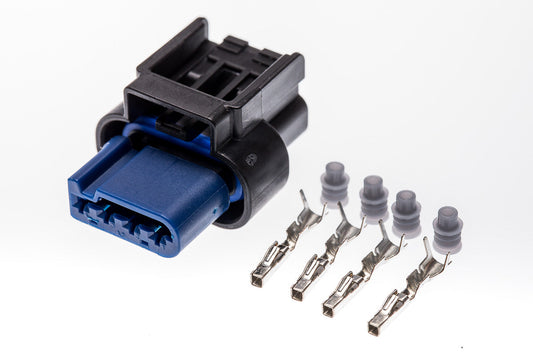 Connector weiblich 4 polig mit Einzeladerabdichtungen & Crimpverbinder CSF12285