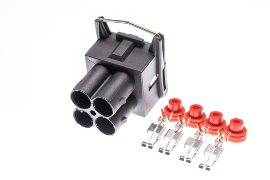 Connector weiblich 4 polig mit Einzeladerabdichtungen & Crimpverbinder CSF12286
