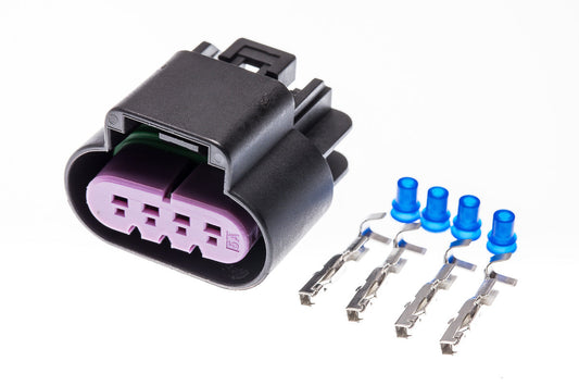 Connector weiblich 4 polig mit Einzeladerabdichtungen & Crimpverbinder CSF12292