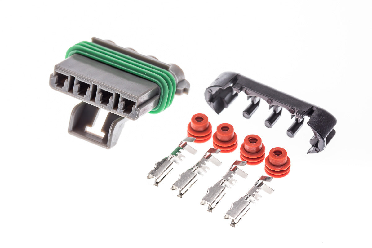 Connector weiblich 4 polig mit Einzeladerabdichtungen & Crimpverbinder CSF12299