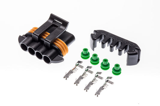 Connector weiblich 4 polig mit Einzeladerabdichtungen & Crimpverbinder CSF12302
