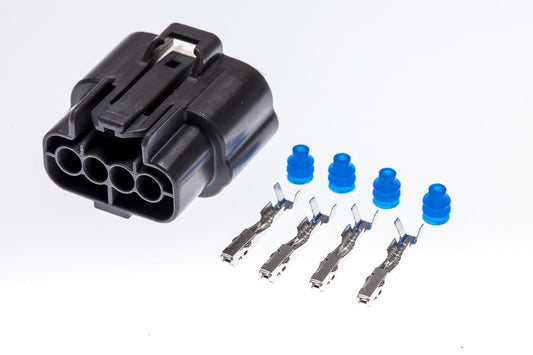 Connector weiblich 4 polig mit Einzeladerabdichtungen & Crimpverbinder CSF12311
