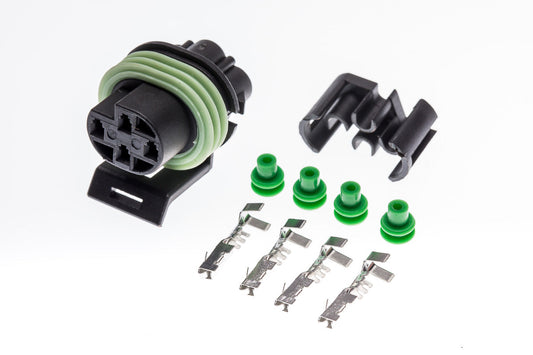 Connector weiblich 4 polig mit Einzeladerabdichtungen & Crimpverbinder CSF12315