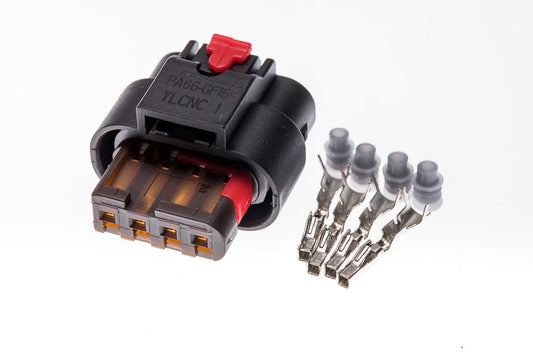 Connector weiblich 4 polig mit Einzeladerabdichtungen & Crimpverbinder CSF12324