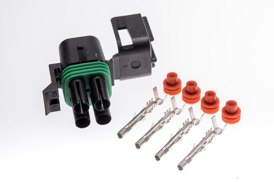 Connector weiblich 4 polig mit Einzeladerabdichtungen & Crimpverbinder CSF12347