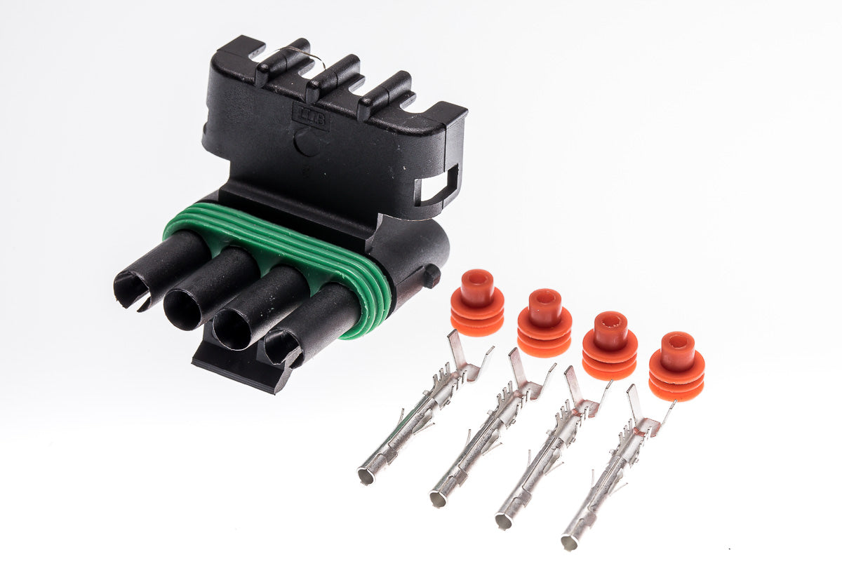 Connector weiblich 4 polig mit Einzeladerabdichtungen & Crimpverbinder CSF12349