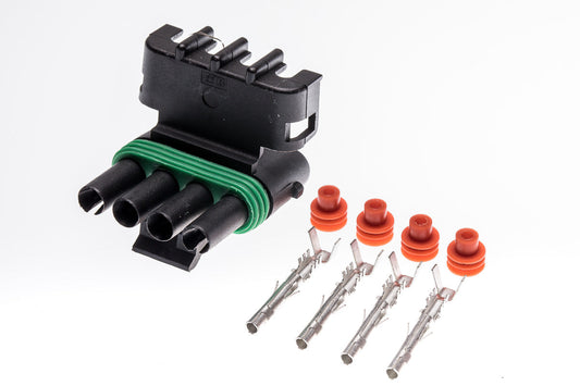Connector weiblich 4 polig mit Einzeladerabdichtungen & Crimpverbinder CSF12349