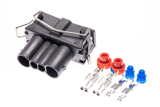 Connector weiblich 4 polig mit Einzeladerabdichtungen & Crimpverbinder CSF12369