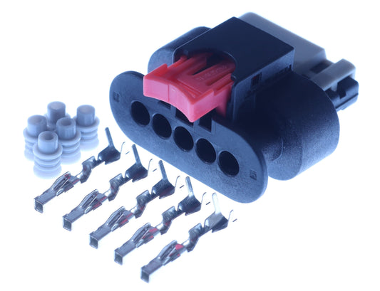 Connector weiblich 5 polig mit Einzeladerabdichtungen & Crimpverbinder CSF12397