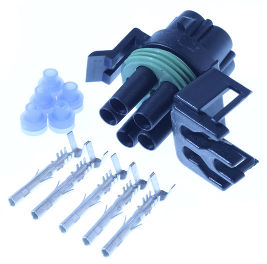 Connector weiblich 5 polig mit Einzeladerabdichtungen & Crimpverbinder CSF12427