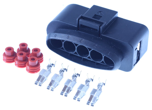Connector weiblich 5 polig mit Einzeladerabdichtungen & Crimpverbinder CSF12435