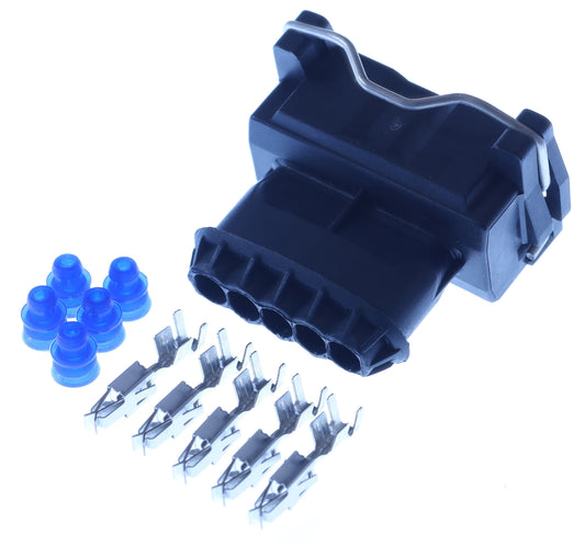 Connector weiblich 5 polig mit Einzeladerabdichtungen & Crimpverbinder CSF12479