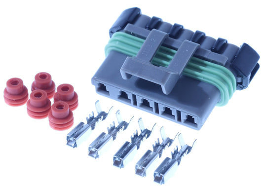 Connector weiblich 5 polig mit Einzeladerabdichtungen & Crimpverbinder CSF12499
