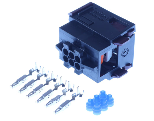 Connector weiblich 6 polig mit Einzeladerabdichtungen & Crimpverbinder CSF12607