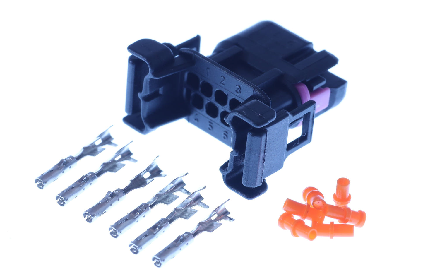 Connector weiblich 6 polig mit Einzeladerabdichtungen & Crimpverbinder  CSF12632