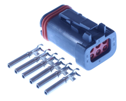 Connector weiblich 6 polig mit Crimpverbinder CSF12647