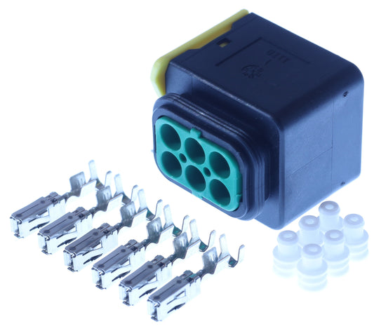 Connector weiblich 6 polig mit Einzeladerabdichtungen & Crimpverbinder CSF12658