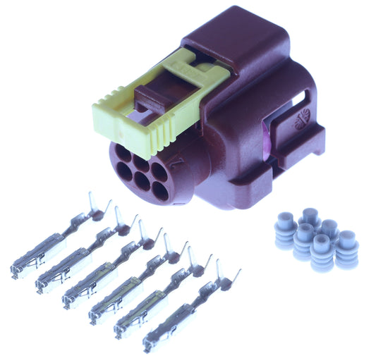 Connector weiblich 6 polig mit Einzeladerabdichtungen & Crimpverbinder CSF12675
