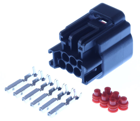 Connector weiblich 6 polig mit Einzeladerabdichtungen & Crimpverbinder CSF12682