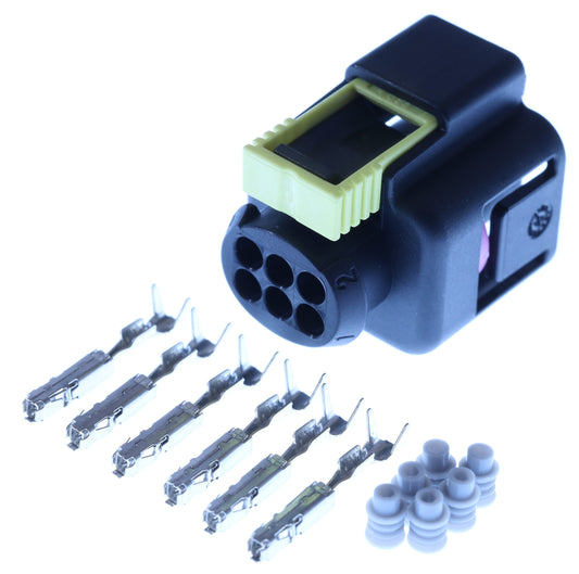 Connector weiblich 6 polig mit Einzeladerabdichtungen & Crimpverbinder CSF12687