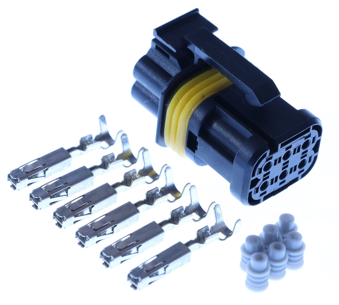 Connector weiblich 6 polig mit Einzeladerabdichtungen & Crimpverbinder CSF12736