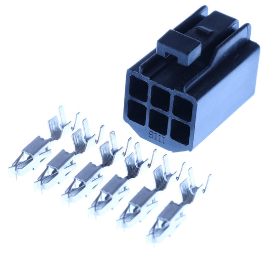 Connector weiblich 6 polig mit Crimpverbinder CSF12800