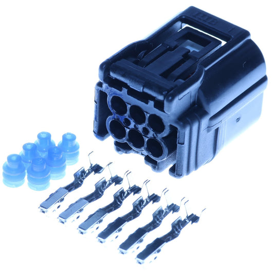 Connector weiblich 6 polig mit Einzeladerabdichtungen & Crimpverbinder CSF13018