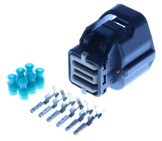 Connector weiblich 6 polig mit Einzeladerabdichtungen & Crimpverbinder CSF13020