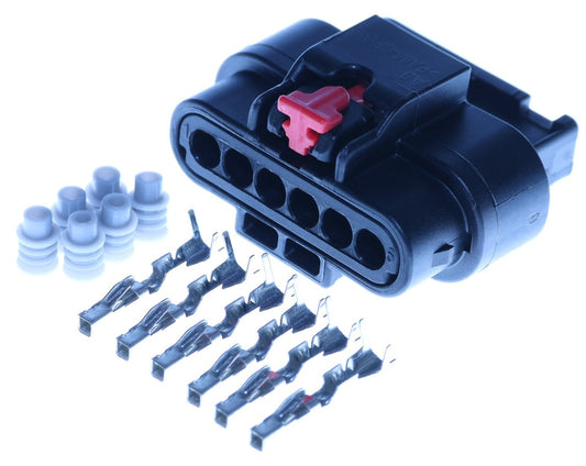 Connector weiblich 6 polig mit Einzeladerabdichtungen & Crimpverbinder CSF13022