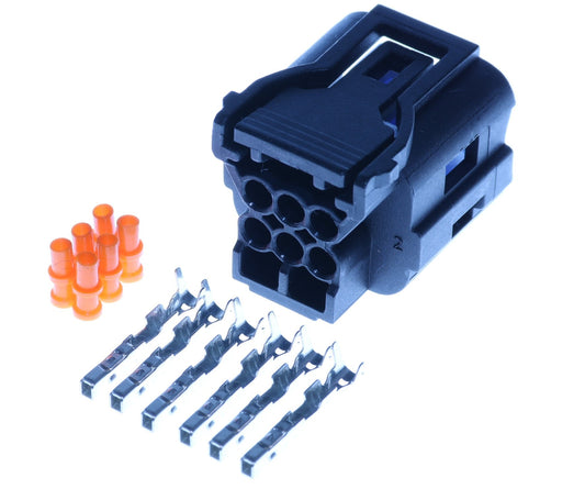 Connector weiblich 6 polig mit Einzeladerabdichtungen & Crimpverbinder CSF13056