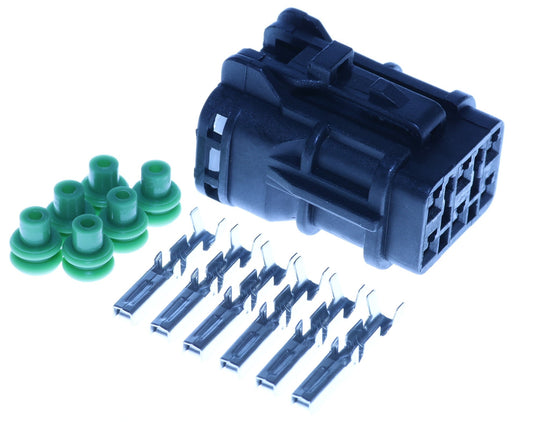 Connector weiblich 6 polig mit Einzeladerabdichtungen & Crimpverbinder CSF13091