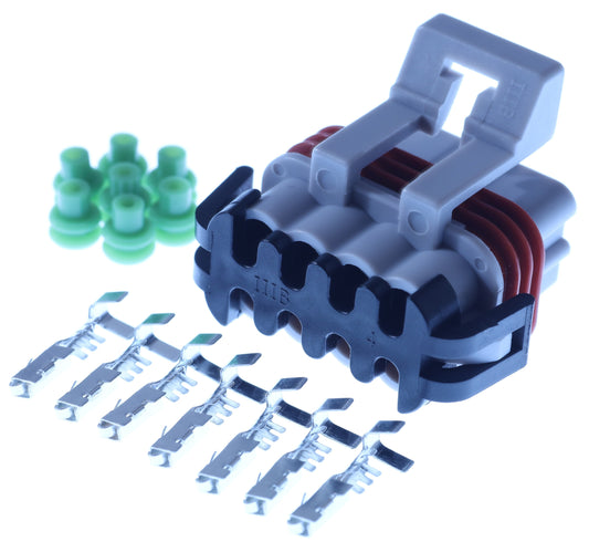 Connector weiblich 7 polig mit Einzeladerabdichtungen & Crimpverbinder CSF13180