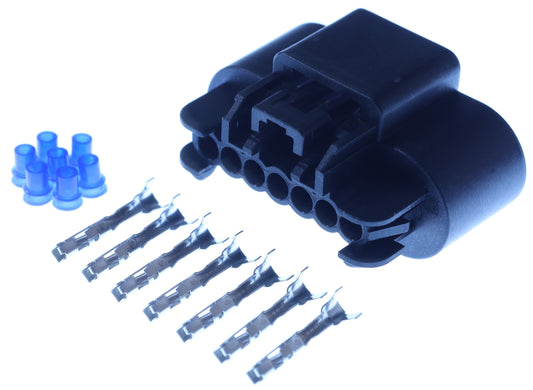 Connector weiblich 7 polig mit Einzeladerabdichtungen & Crimpverbinder CSF13187