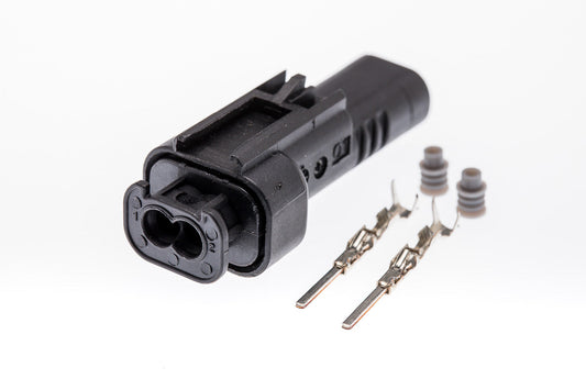 Connector  männlich  2 polig mit Einzeladerabdichtungen & Crimpverbinder CSM10187