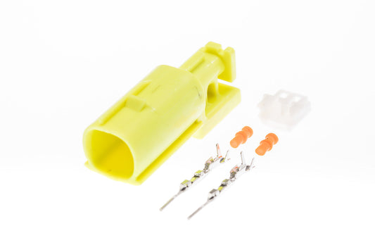 Connector  männlich  2 polig mit Einzeladerabdichtungen & Crimpverbinder CSM10194