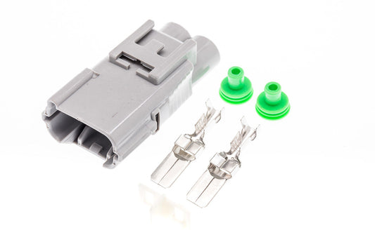 Connector  männlich  2 polig mit Einzeladerabdichtungen & Crimpverbinder CSM10272