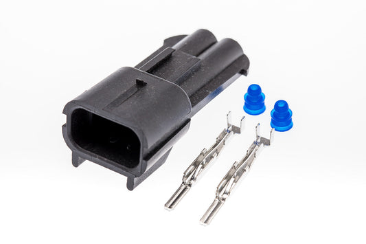 Connector  männlich  2 polig mit Einzeladerabdichtungen & Crimpverbinder CSM10283