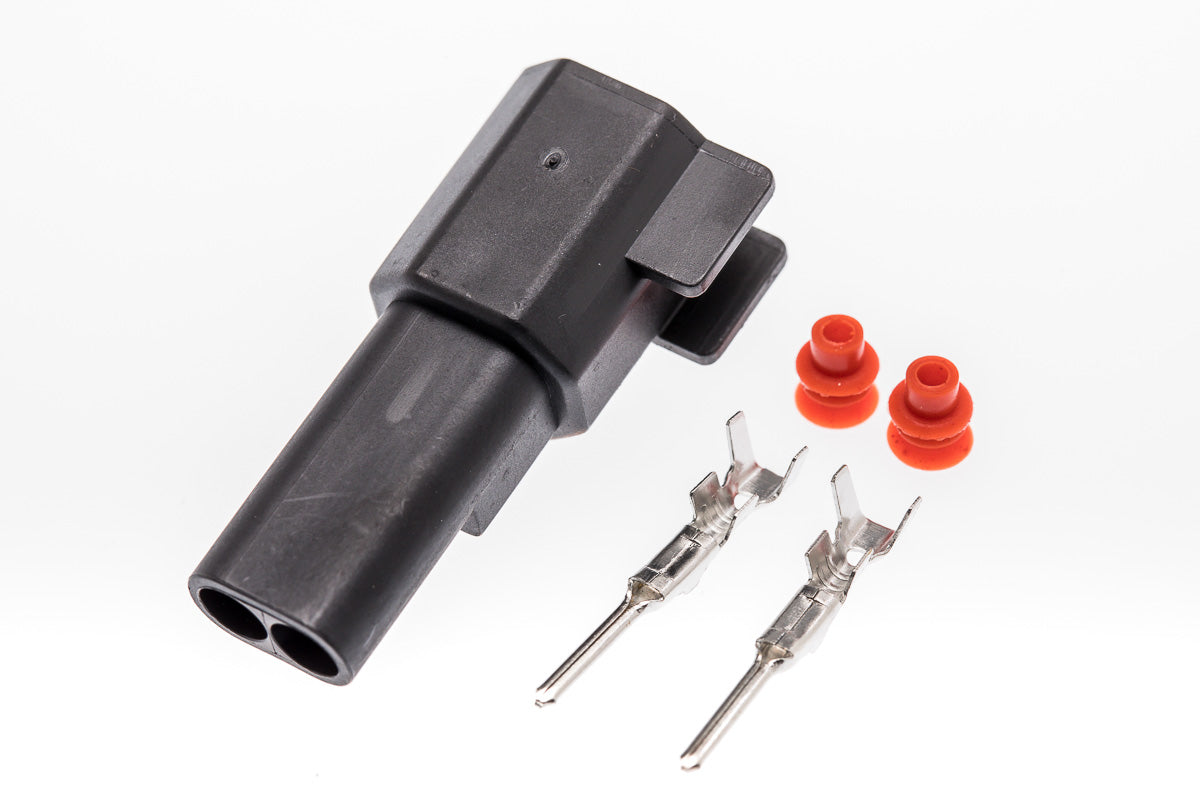 Connector  männlich  2 polig mit Einzeladerabdichtungen & Crimpverbinder CSM10321