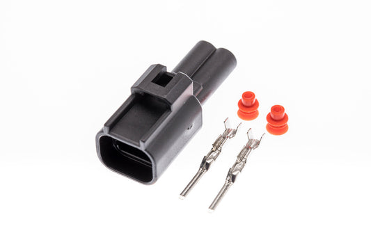 Connector  männlich  2 polig mit Einzeladerabdichtungen & Crimpverbinder CSM10366