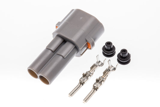 Connector  männlich  2 polig mit Einzeladerabdichtungen & Crimpverbinder CSM10376