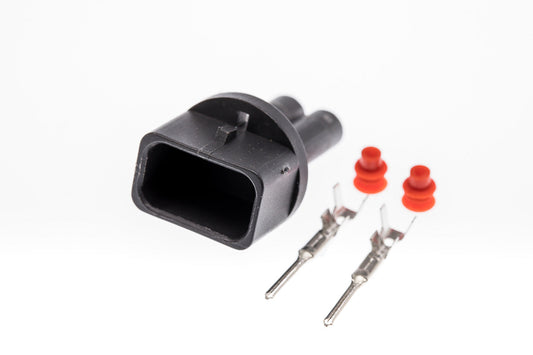 Connector  männlich  2 polig mit Einzeladerabdichtungen & Crimpverbinder CSM10379