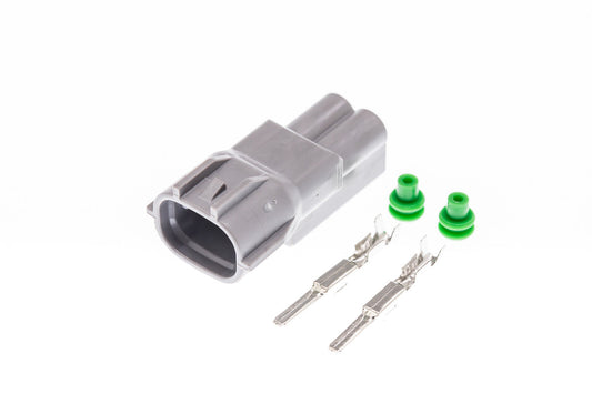 Connector  männlich  2 polig mit Einzeladerabdichtungen & Crimpverbinder CSM10393